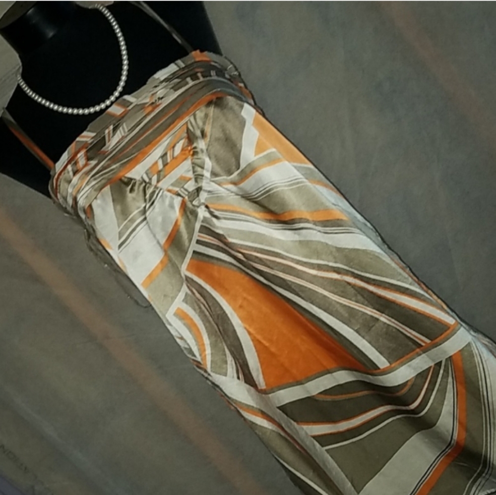 Forever 21 orange white print dress size s